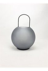 MANSION Glass Lantern 18x27cm Soft Grey