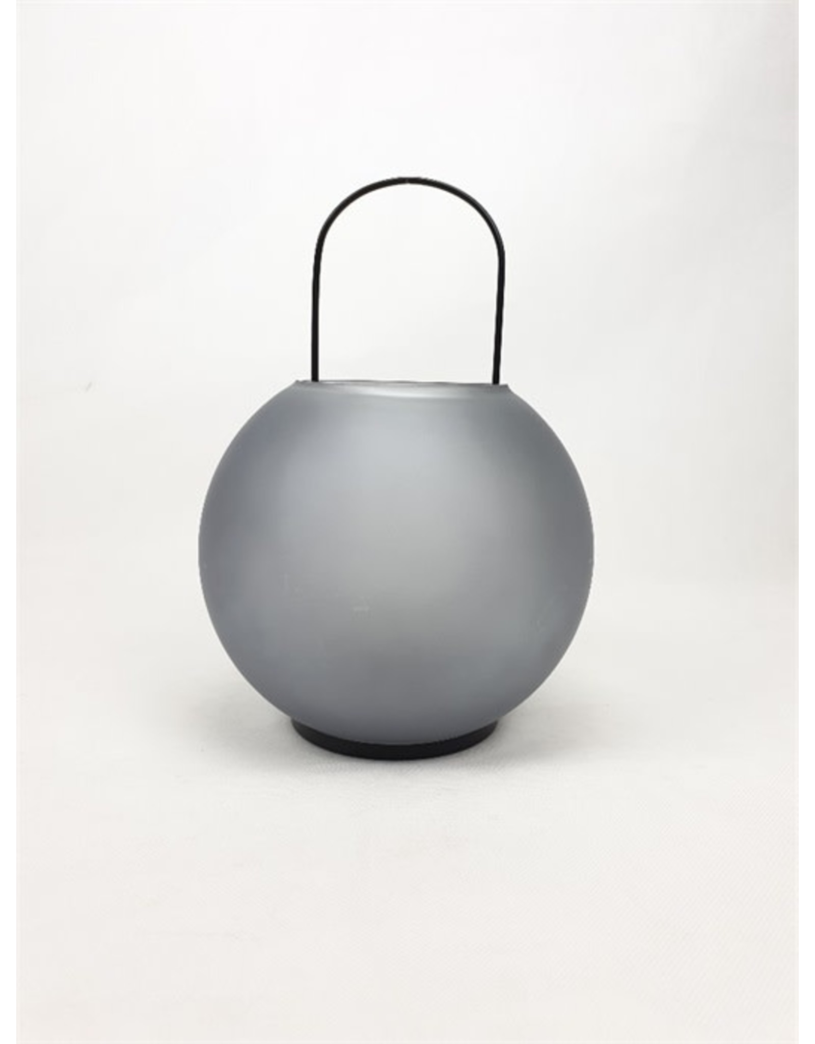 MANSION Glass Lantern 18x27cm Soft Grey