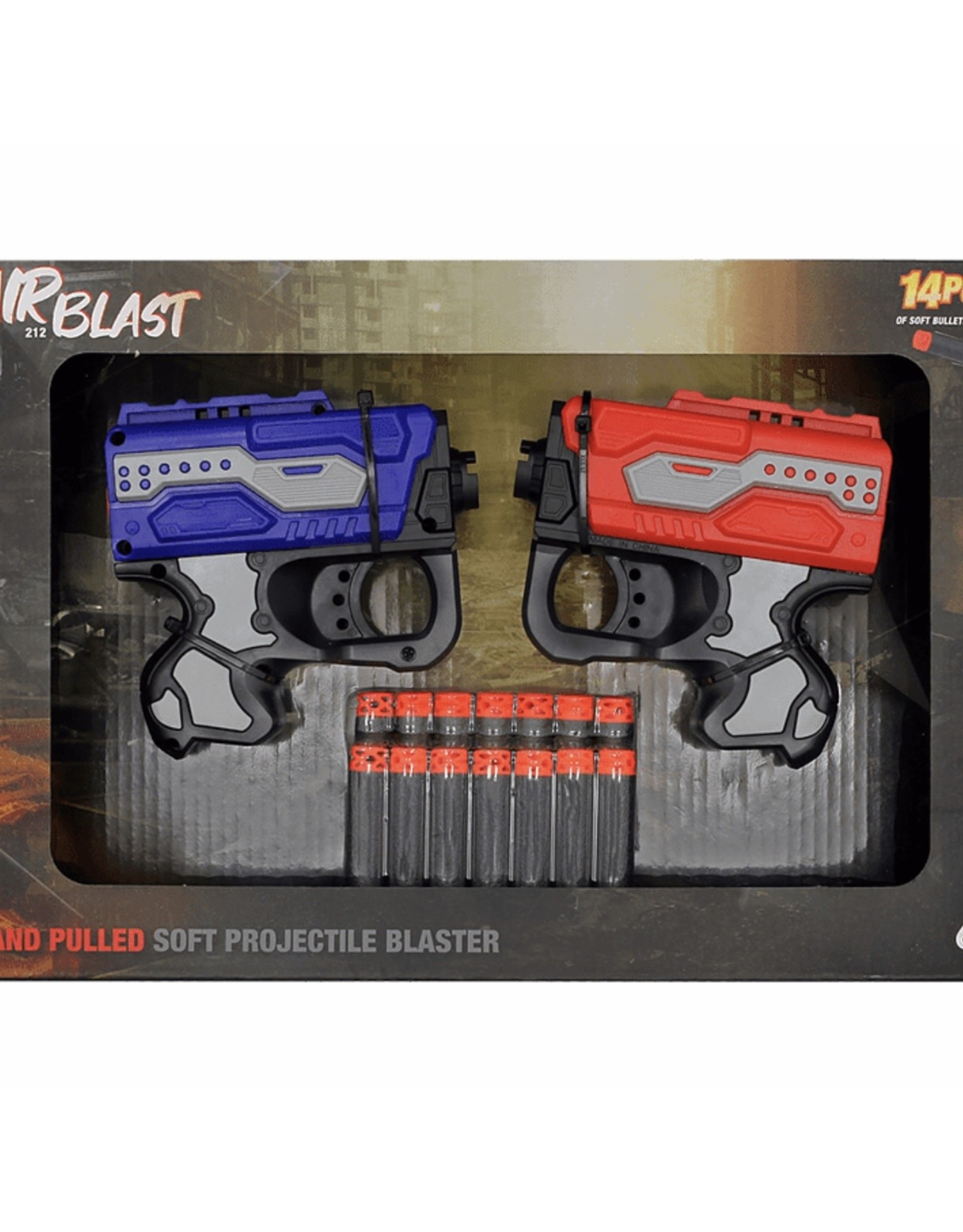 JOLLITY Airblast Dual 212 - Softbullet Set - Schietspeelgoed - Softgun Bundel - 2 x Pistool - Foam - 12 cm - Inclusief 14 foam pijltjes