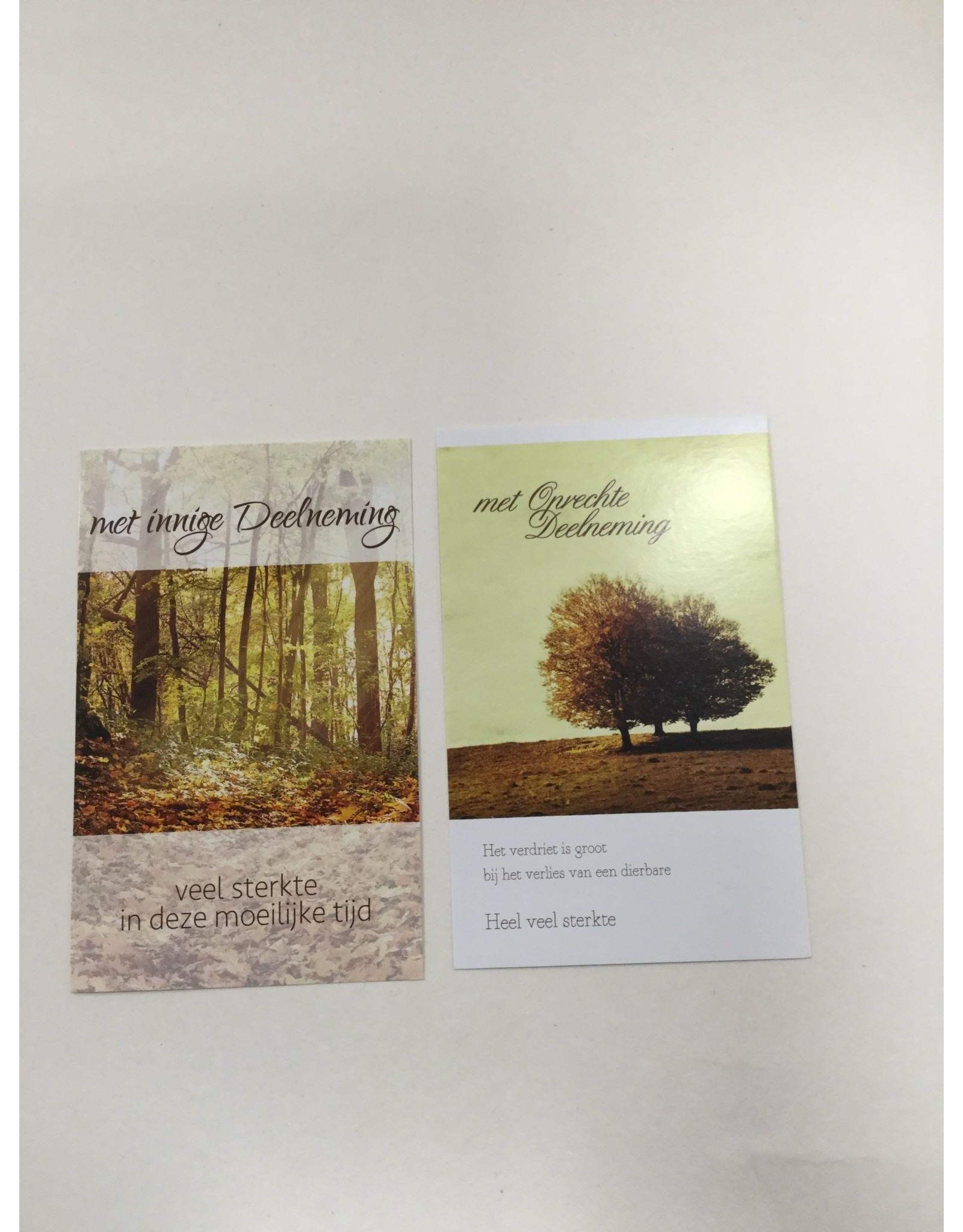 TOUCHE Rouwkaart me oprechte deelneming 2 design 5stuk met envolop