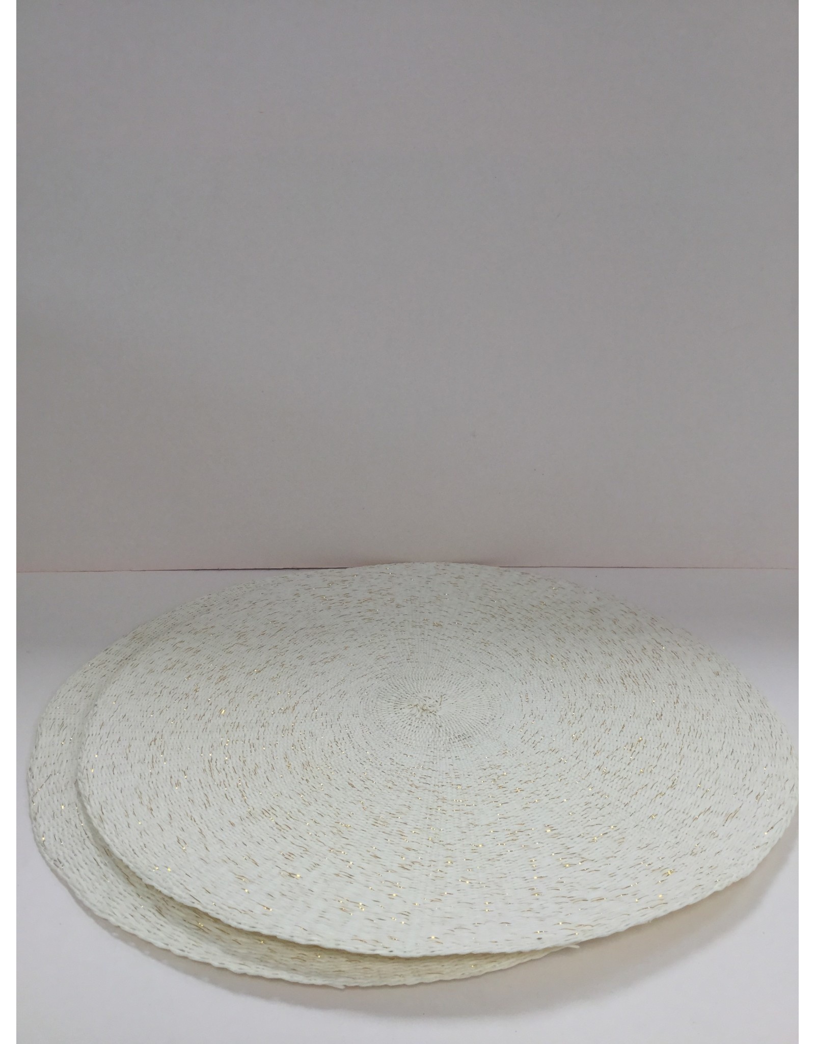MERKLOOS DINNERWARE PLACEMAT 37,5CM ROND SET VAN 2 WIT/GOUD
