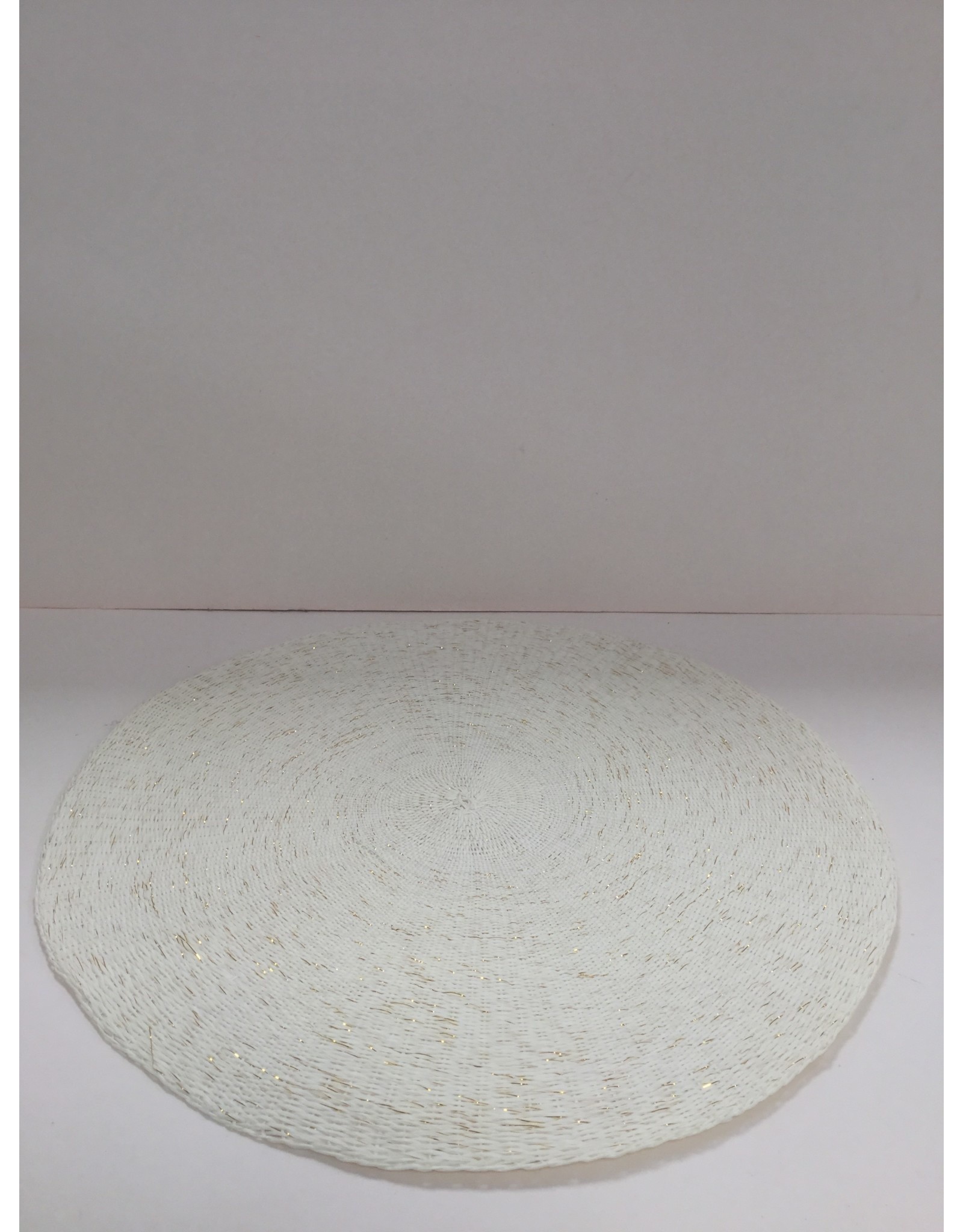 MERKLOOS DINNERWARE PLACEMAT 37,5CM ROND SET VAN 2 WIT/GOUD