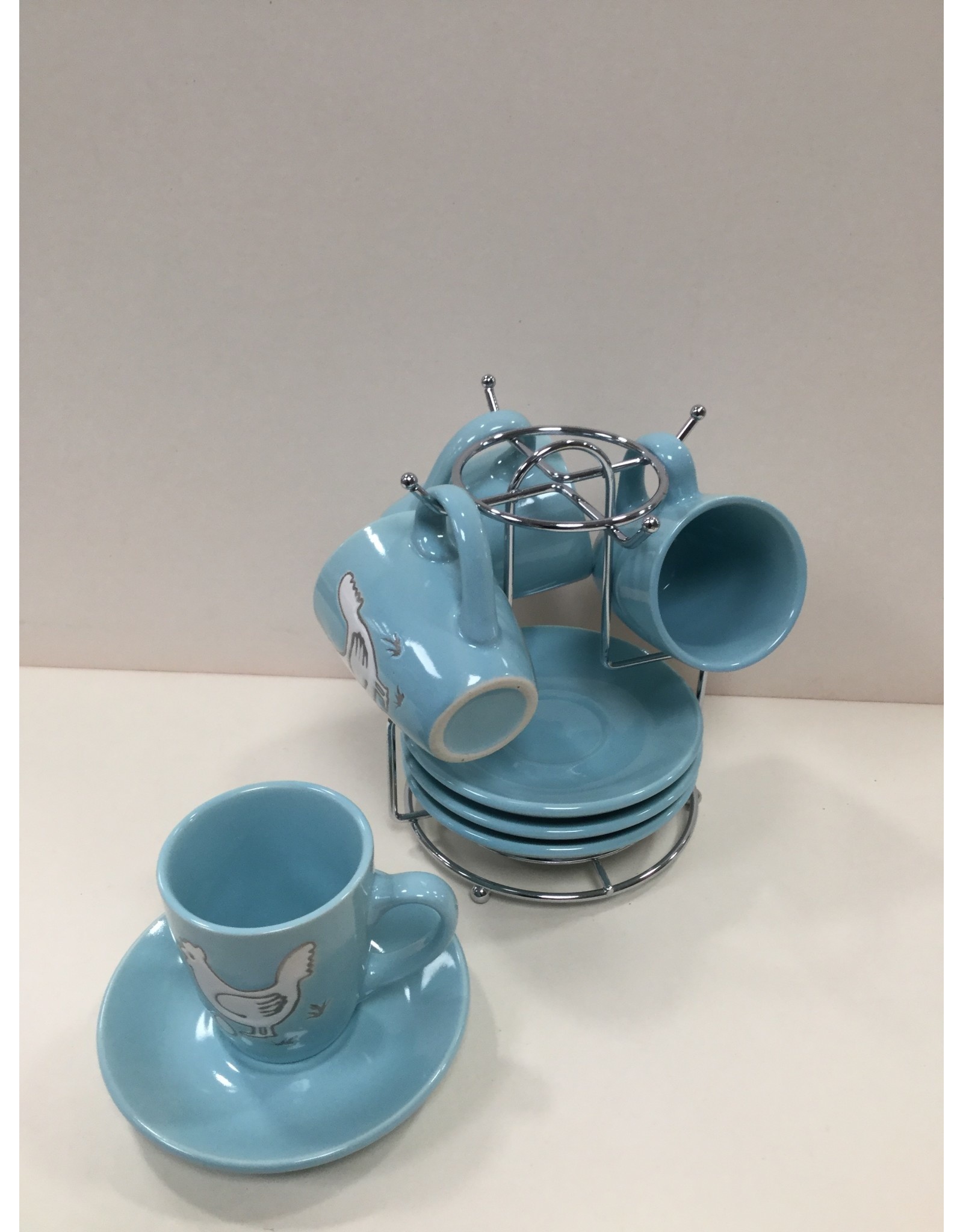 Espresso Kop en Schotel Set 9-delig Blauw