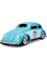 Maisto RC Radiografische Bestuurbare auto schaal 1:10 1951 VW Beetle (Blauw/Wit)