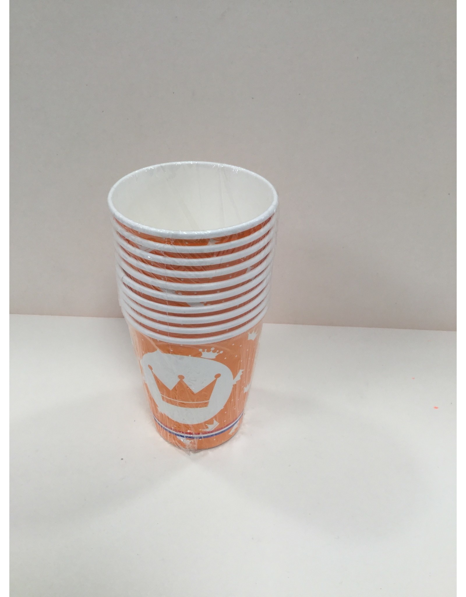 Oranje bekers karton 10stuks