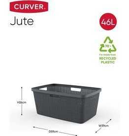 CURVER Curver Jute Wasmand - 46L - Donkergrijs