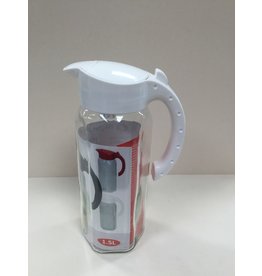 Alpina Karaf glas 1,5L met kunststof deksel WIT