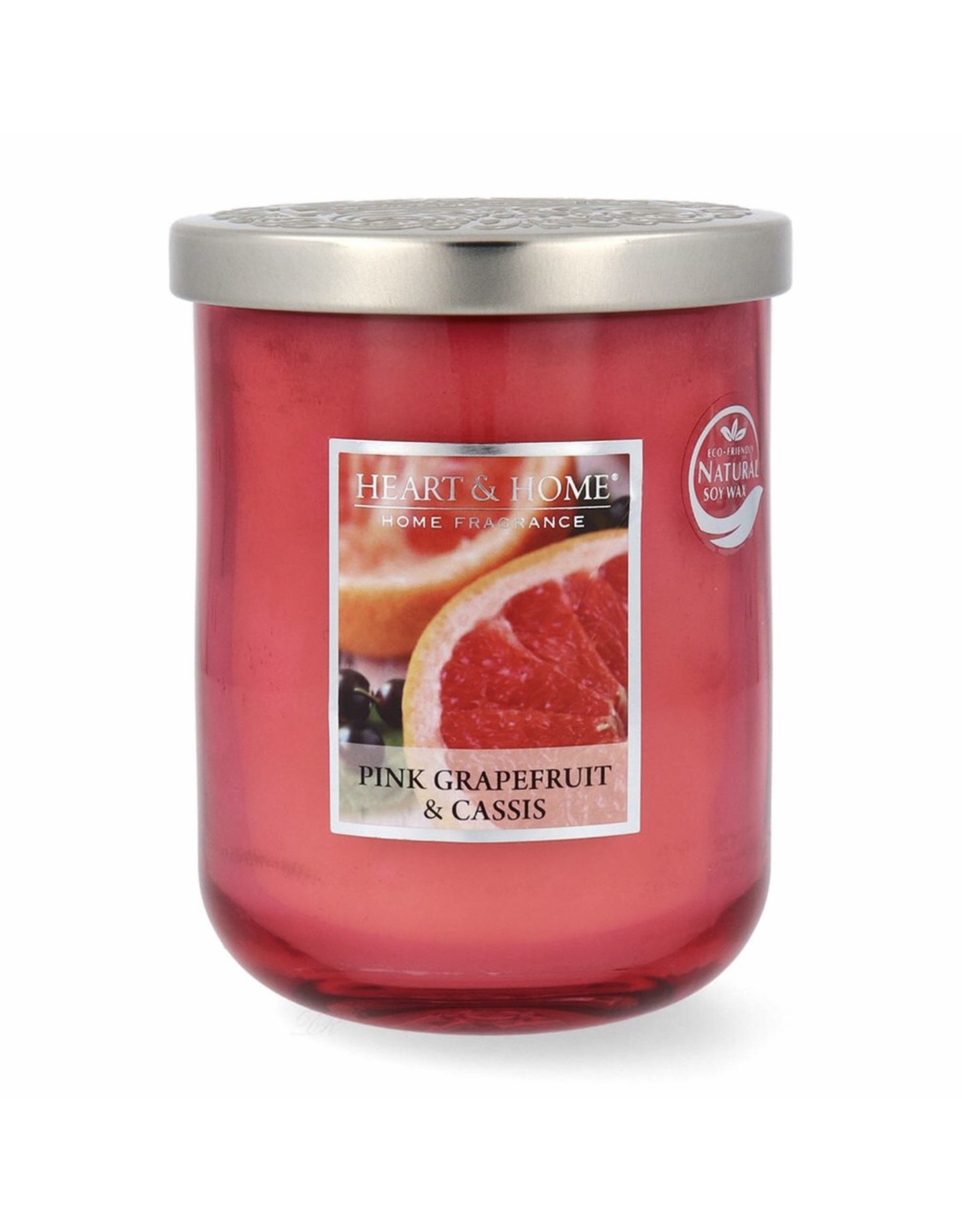HEART & HOME Heart & Home Geurkaars In Pot - Pink Grapefruit & Casis