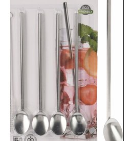 Rietjes rvs met schoonmaak borstel