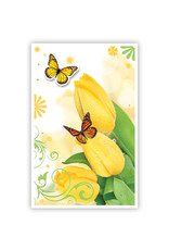 PRIMEURCARDS Tulpen met vlinders - PrimeurCards- met envelop