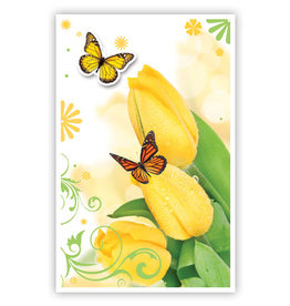 PRIMEURCARDS Tulpen met vlinders - PrimeurCards- met envelop