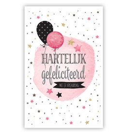 PRIMEURCARDS Hartelijk gefeliciteerd - PrimeurCards - met envelop