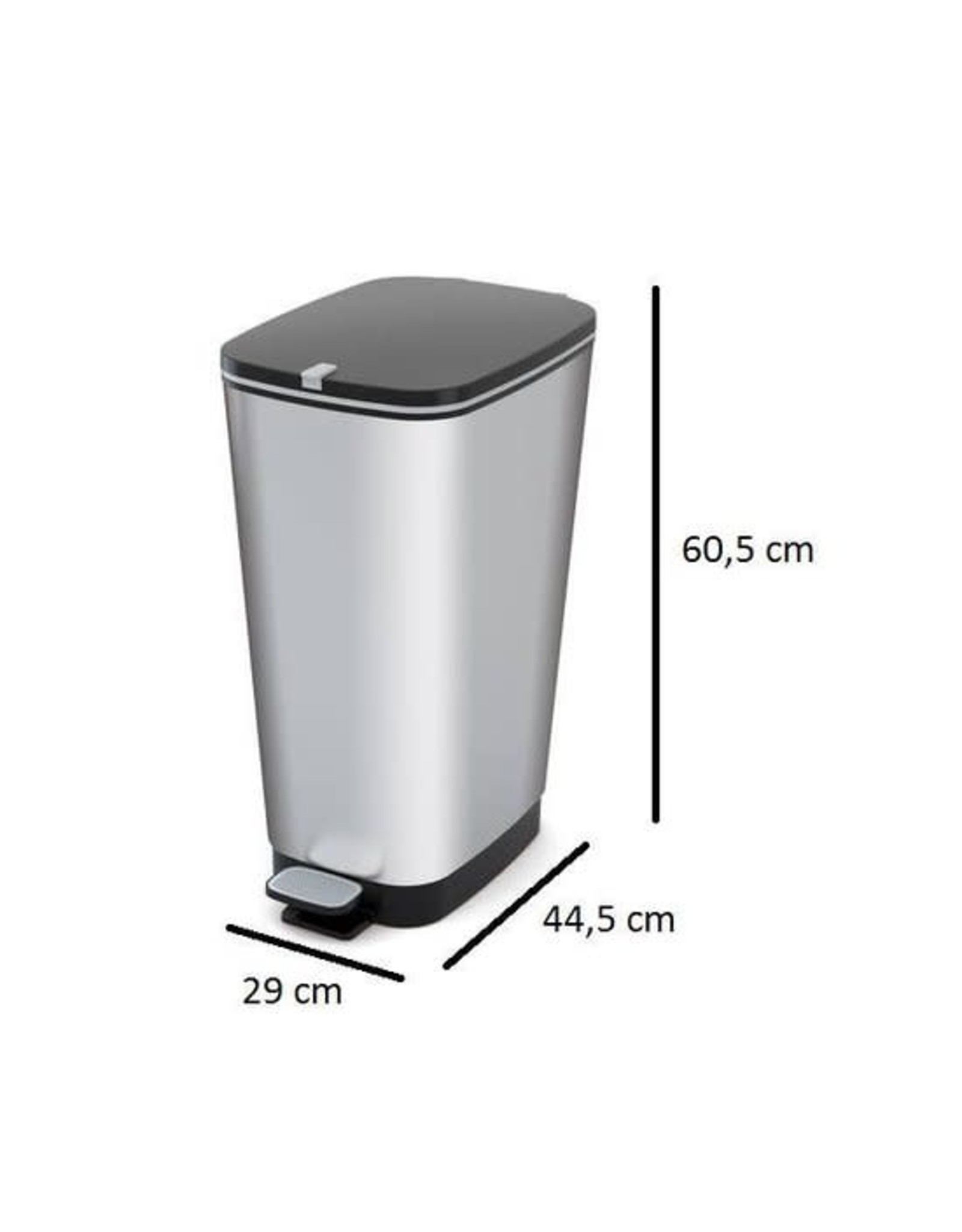 KIS Kis Chic Bin Pedaalemmer 50 liter Zilver Maat L