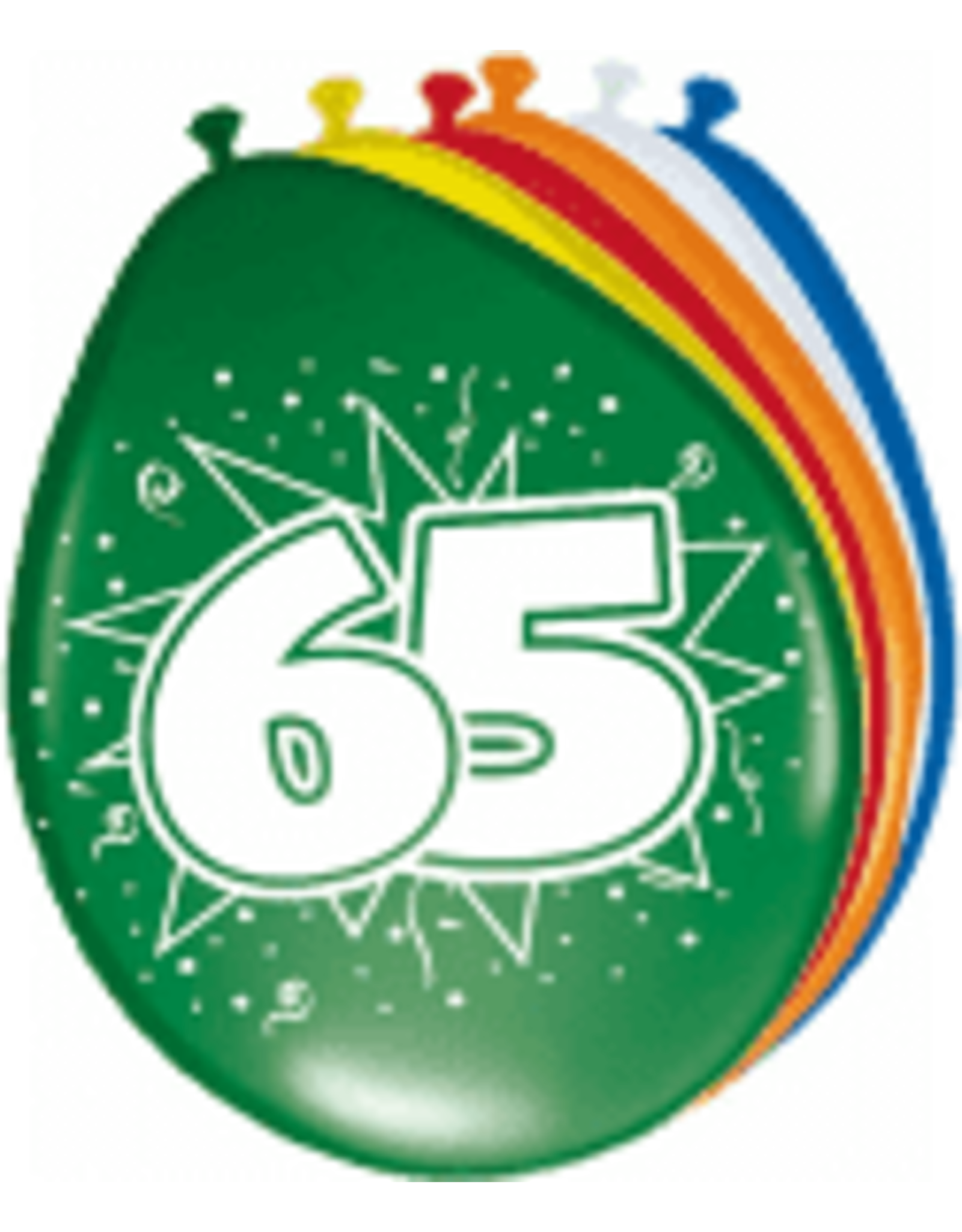 FOLAT Ballonnen 65 jaar | 8 stuks 30 cm