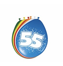 FOLAT Ballonnen 55 jaar 8 stuks