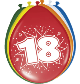 FOLAT Ballonnen 18 jaar | 8 stuks 30 cm