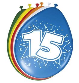 15 jaar ballonnen 8 stuks