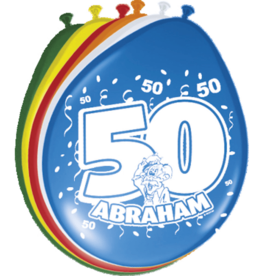 FOLAT 50 Jaar Abraham Ballonnen - 8 stuks