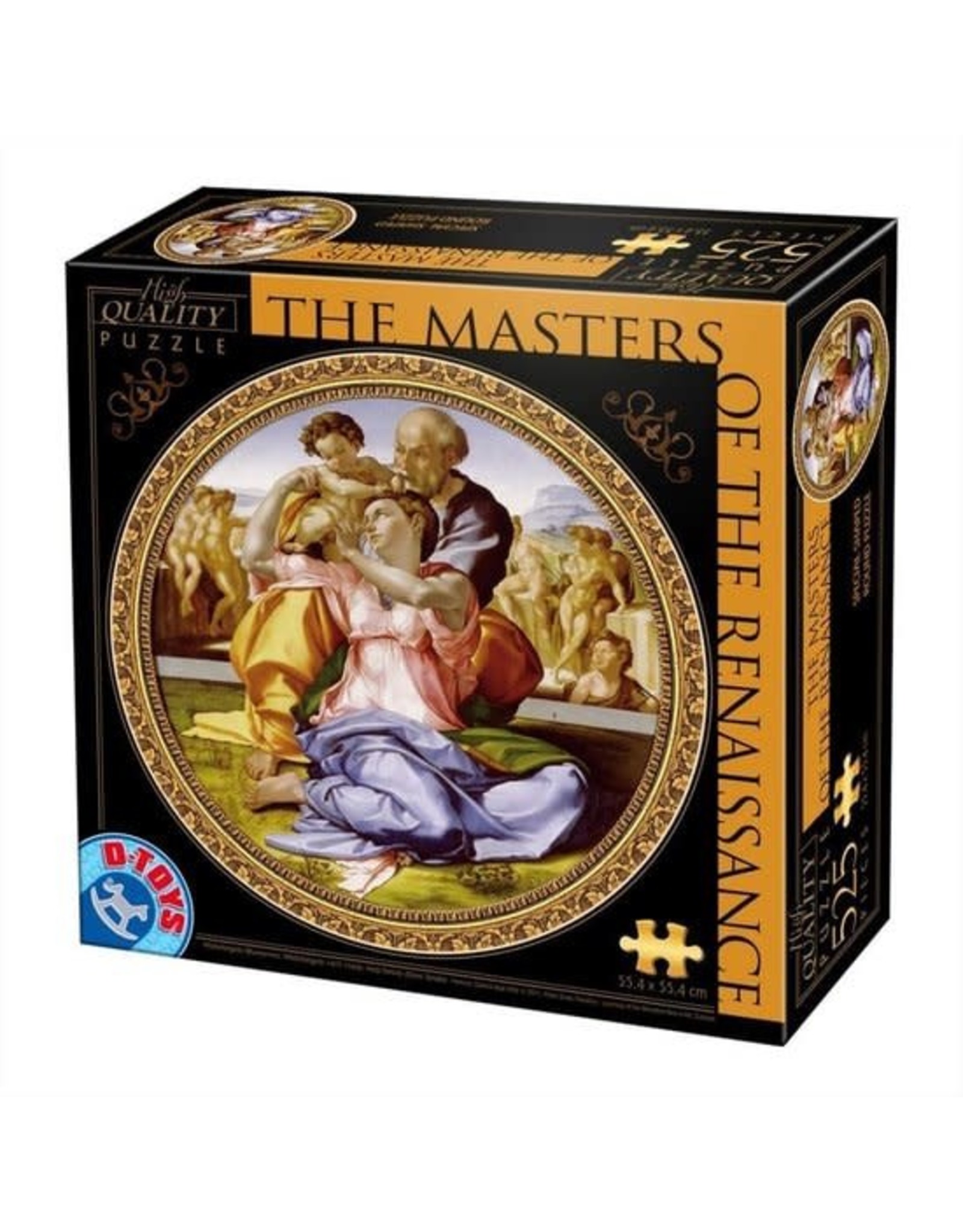 D-TOYS Ronde puzzel Michelangelo - De heilige familie (525 stukjes, kunst vormpuzzel)