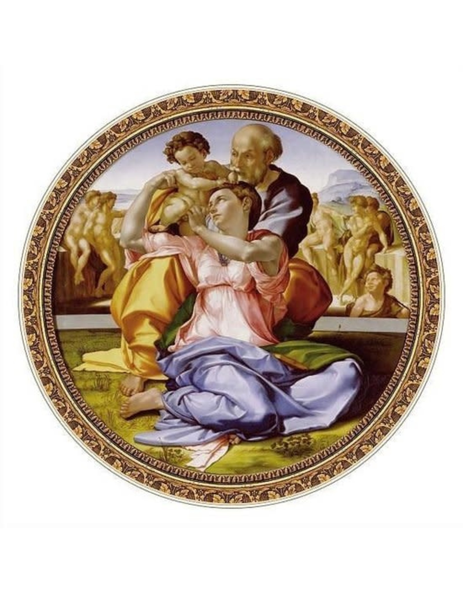 D-TOYS Ronde puzzel Michelangelo - De heilige familie (525 stukjes, kunst vormpuzzel)