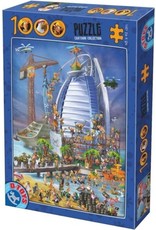 D-TOYS Cartoon Construction hotel Puzzel 1000 Stukjes