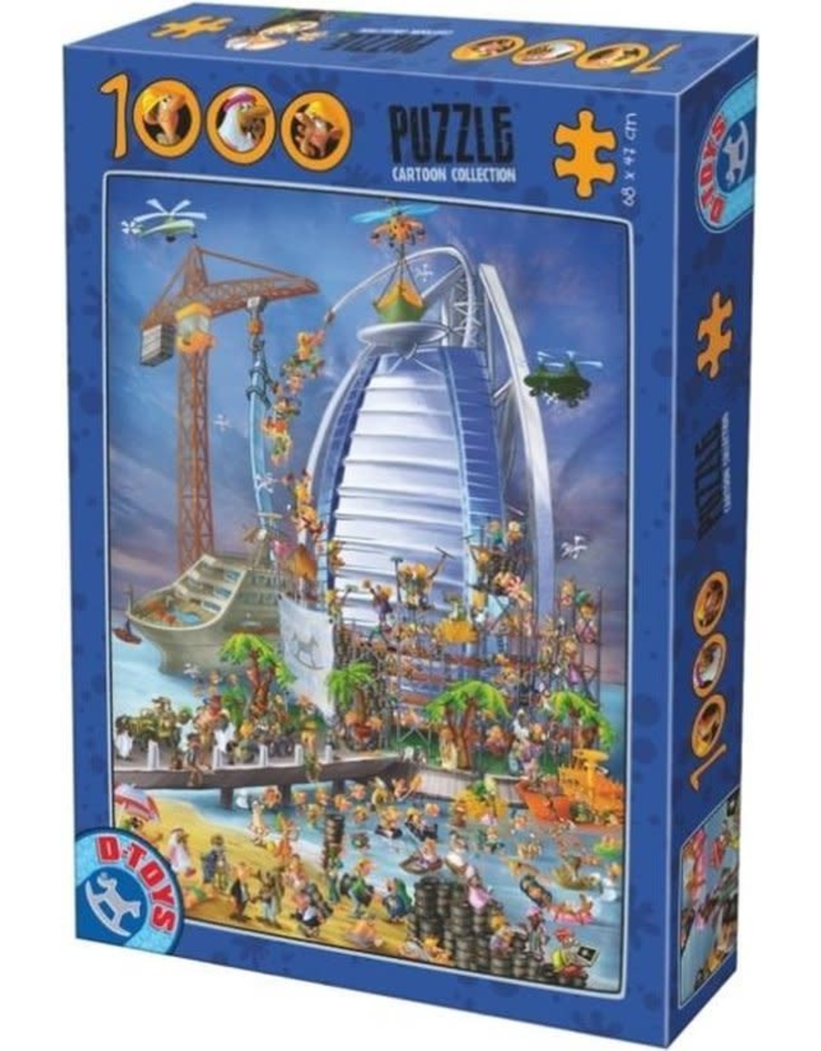 D-TOYS Cartoon Construction hotel Puzzel 1000 Stukjes