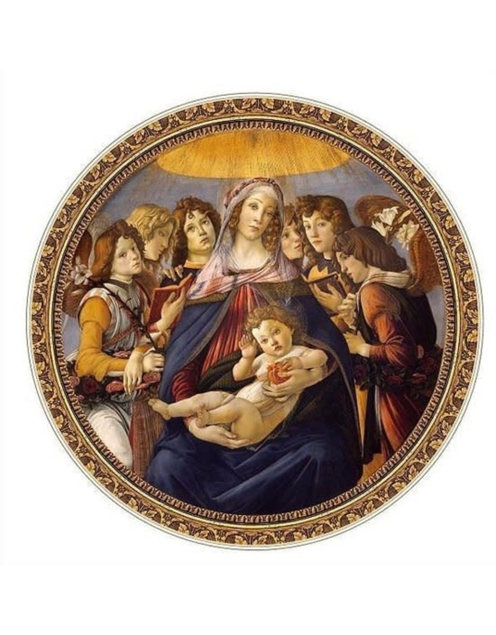 D-TOYS Ronde puzzel Botticell - Madonna della Melagra (525 stukjes, kunst vormpuzzel)