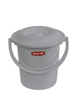 CURVER Curver Camping Toiletemmer - met Deksel - 5 l - Ø 23,5 cm - Lichtgrijs