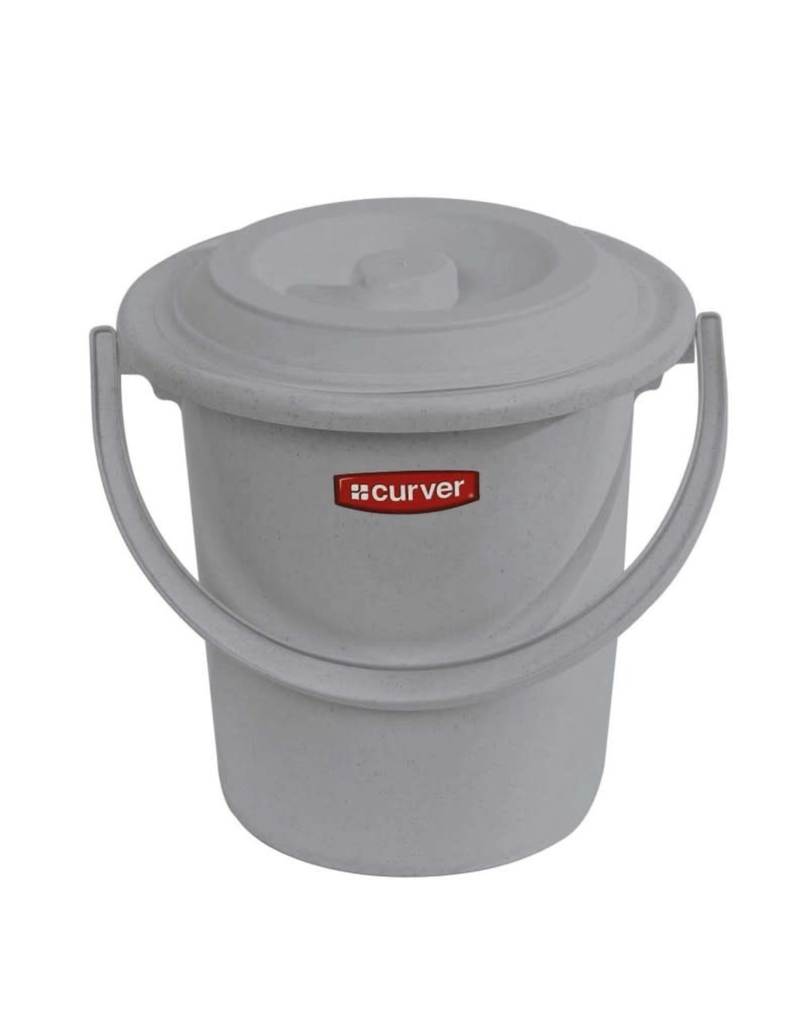 CURVER Curver Camping Toiletemmer - met Deksel - 5 l - Ø 23,5 cm - Lichtgrijs