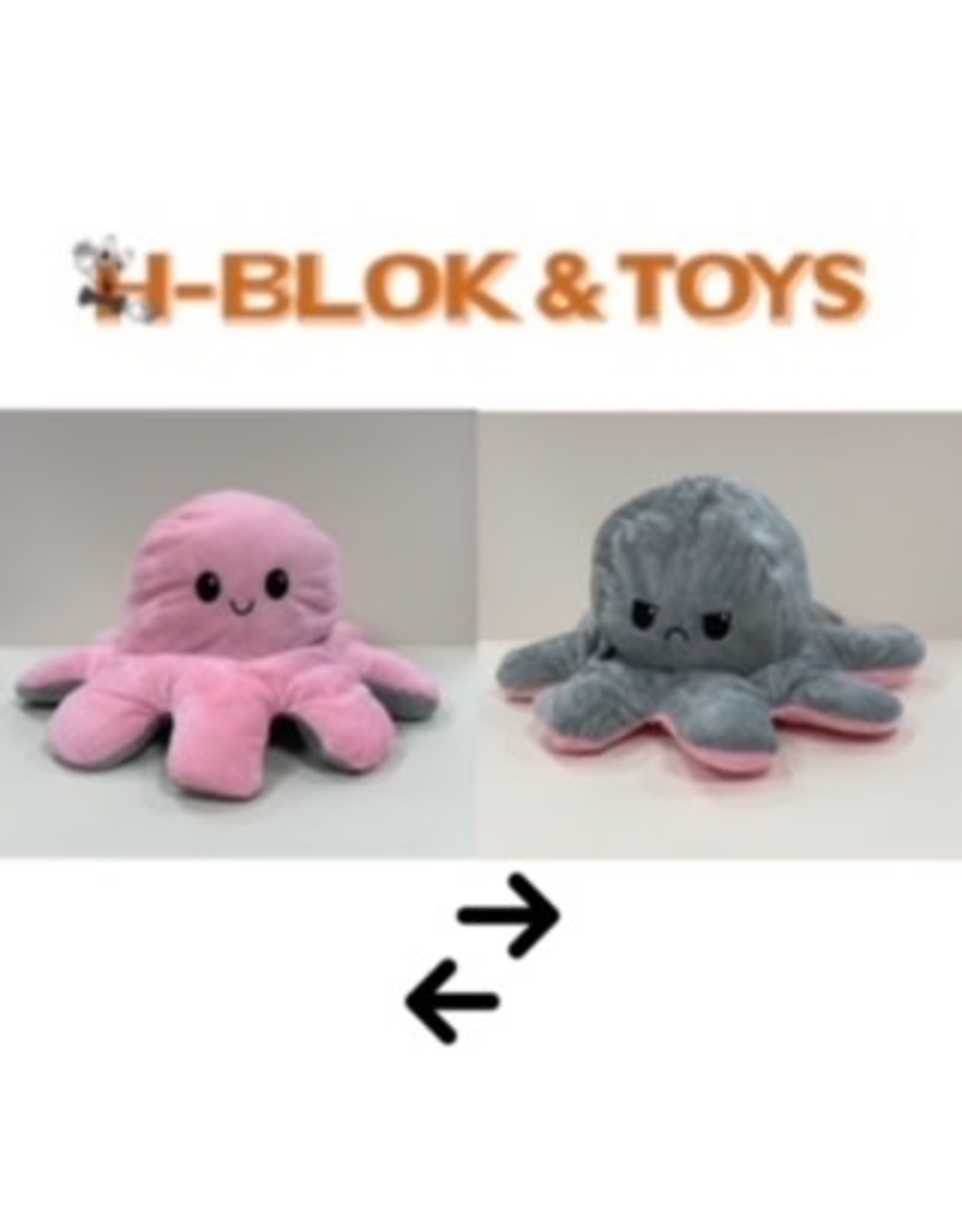 Octopus Mood Knuffel  Grijs/Roze