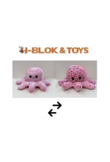 Octopus Mood Knuffel XXL roze/roze met hartjes