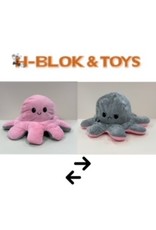 Octopus Mood Knuffel XXL Roze/Grijs