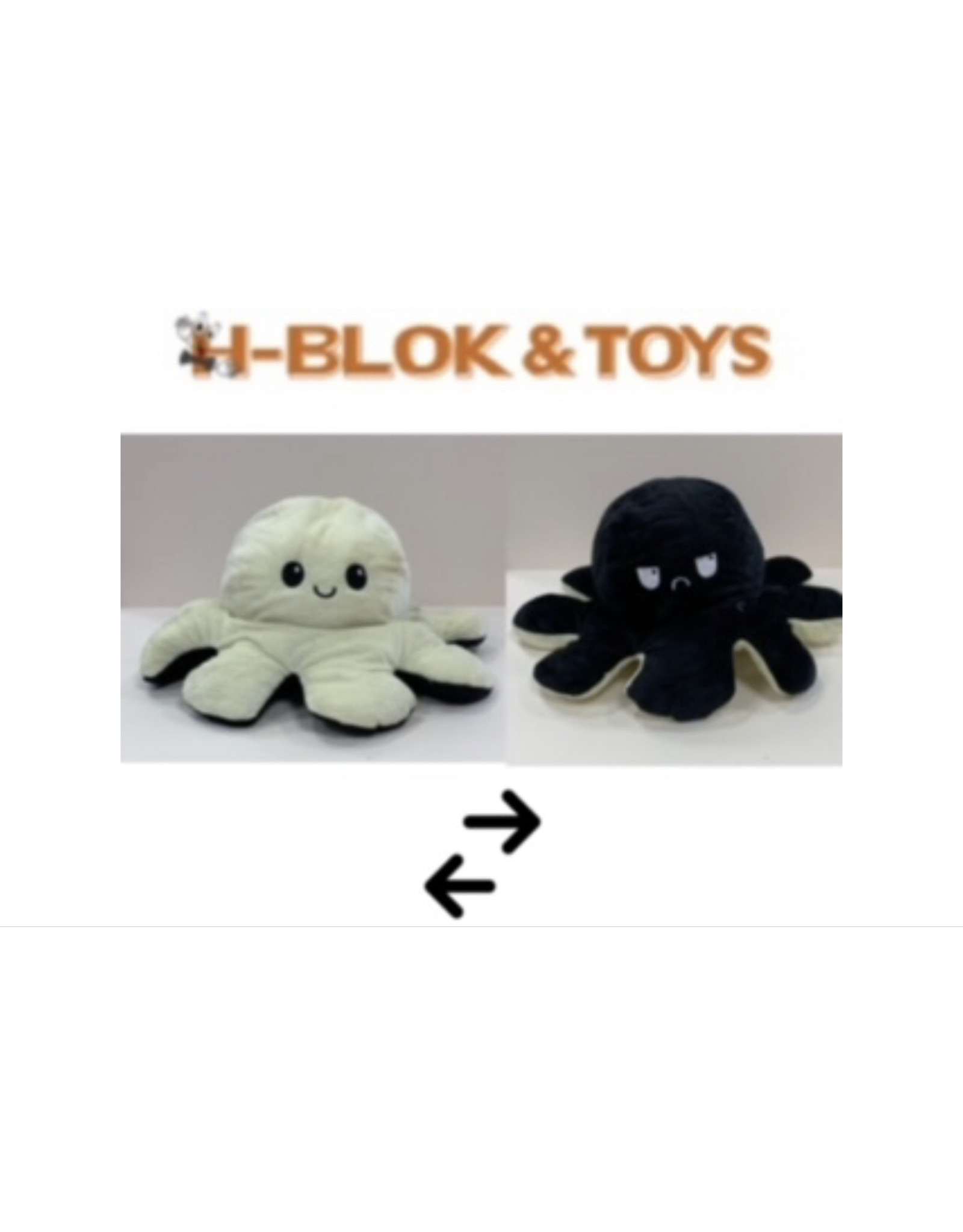 Octopus Mood Knuffel XXL zwart/geel