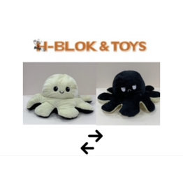 Octopus Mood Knuffel XXL zwart/geel