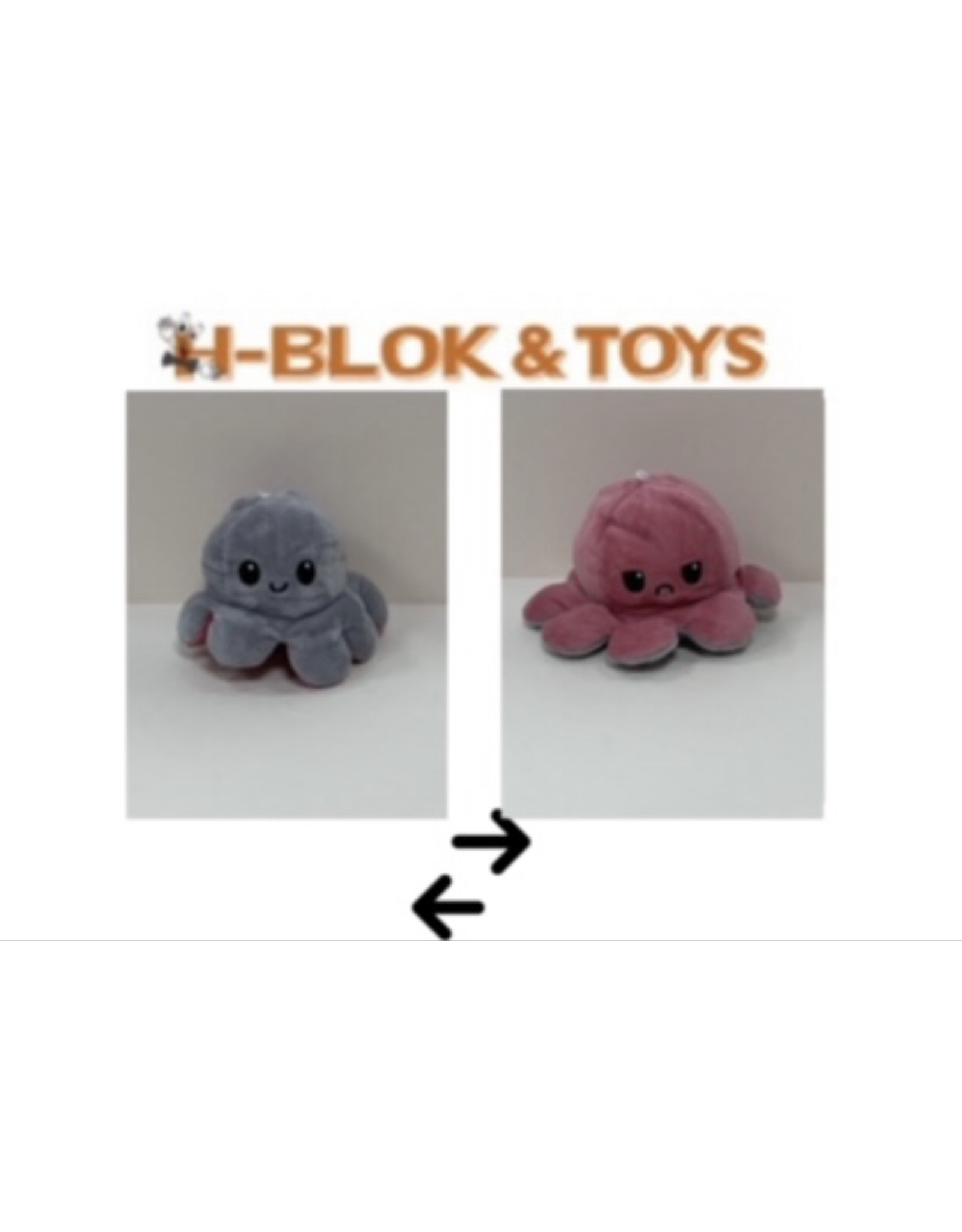 Octopus Mood Sleutelhanger Roze/Grijs