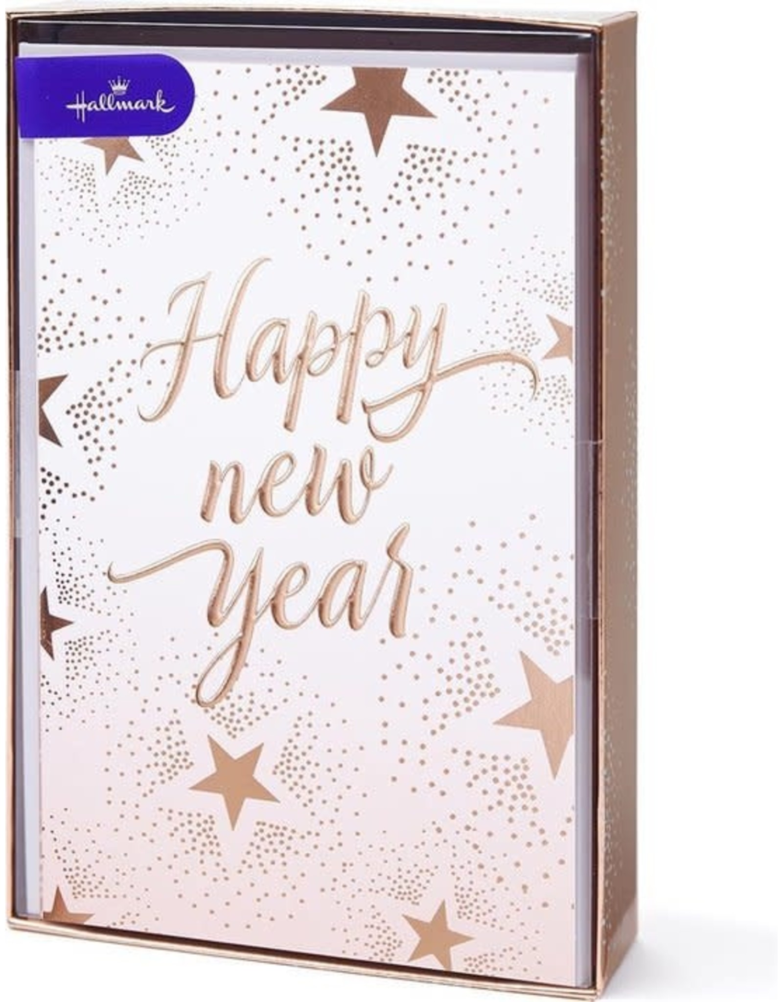 Hallmark Hallmark 10 Pack Wenskaarten HNY Roségoud