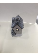 MANSION Kerst decoratie winterhuisje met verlichting 12x8 cm