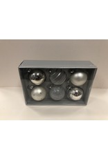 L.DAKE EN ZN 6 ST. LUXE KERSTBAL IN DOOS ZILVER