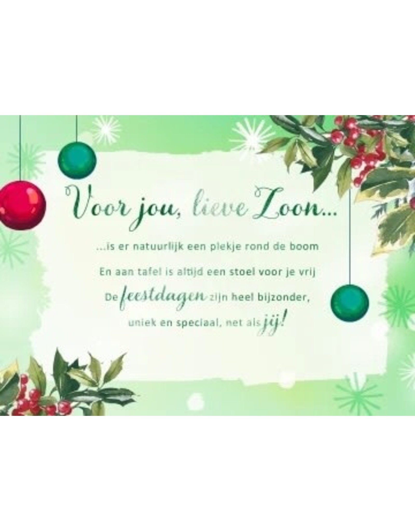 Hallmark Kerstkaart Lieve Zoon -Hallmark met envelop