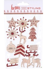 KERST HOUT  STICKERS