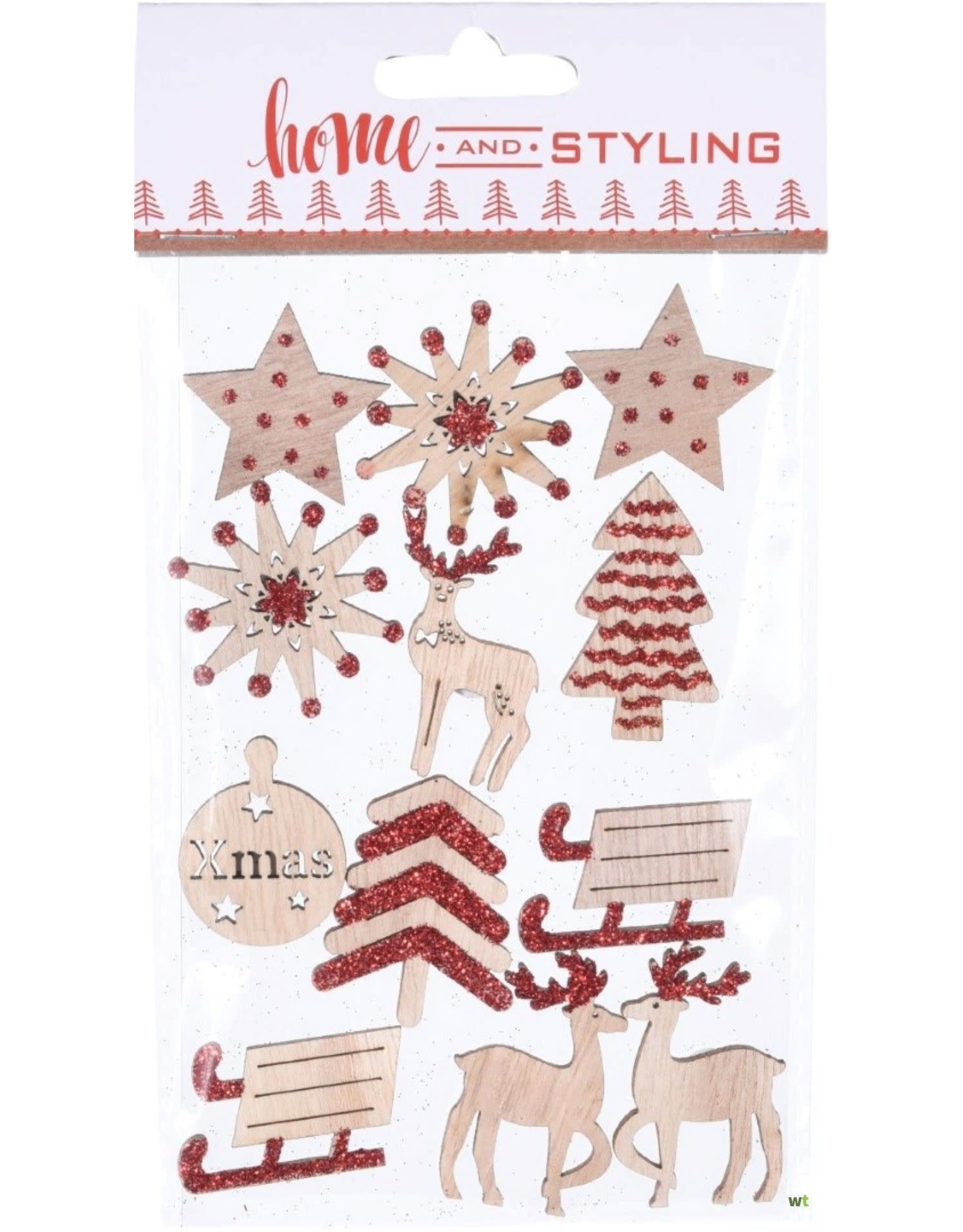 KERST HOUT  STICKERS