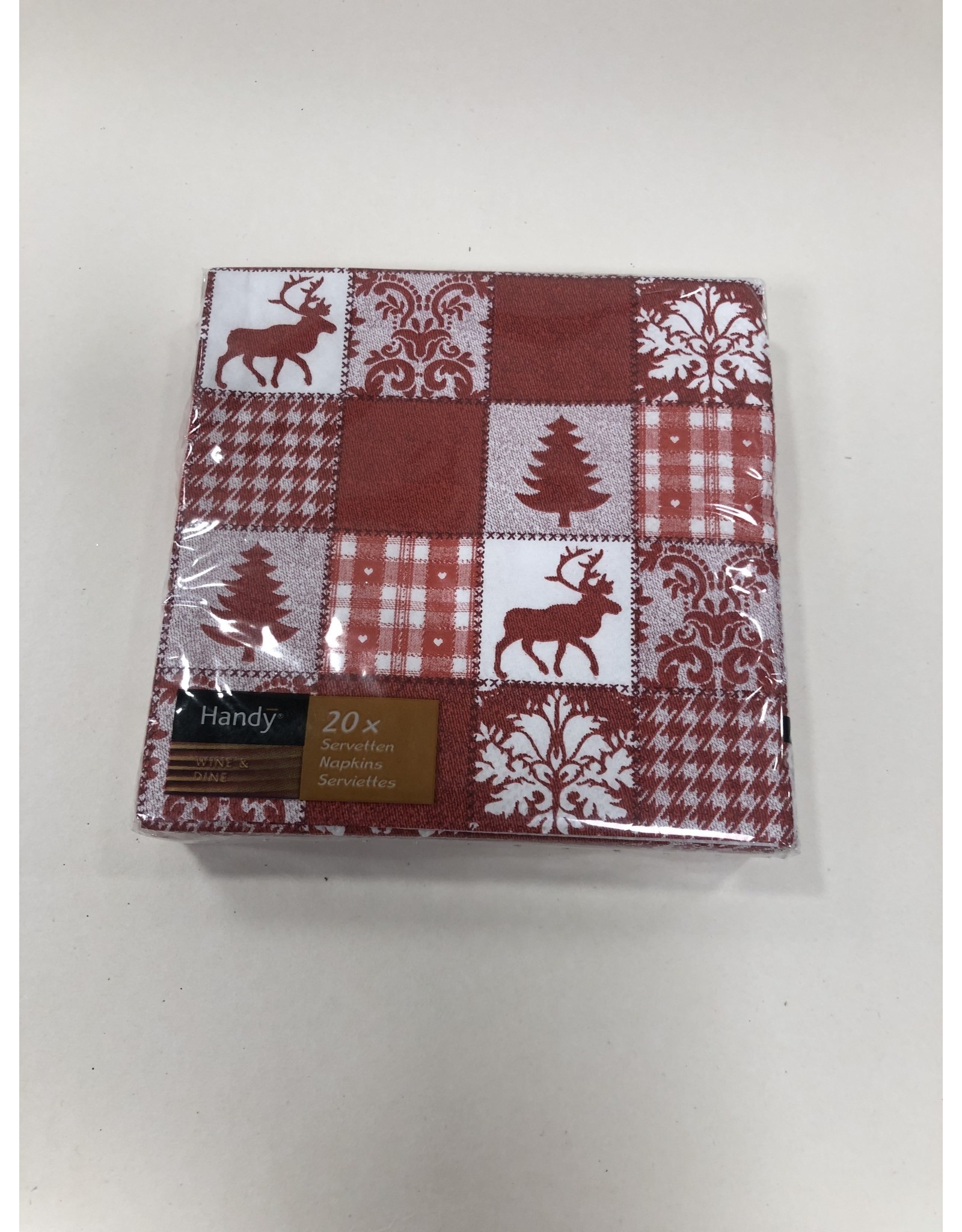 PAK20 KERST SERVETTEN 25X25 PATCH ROOD