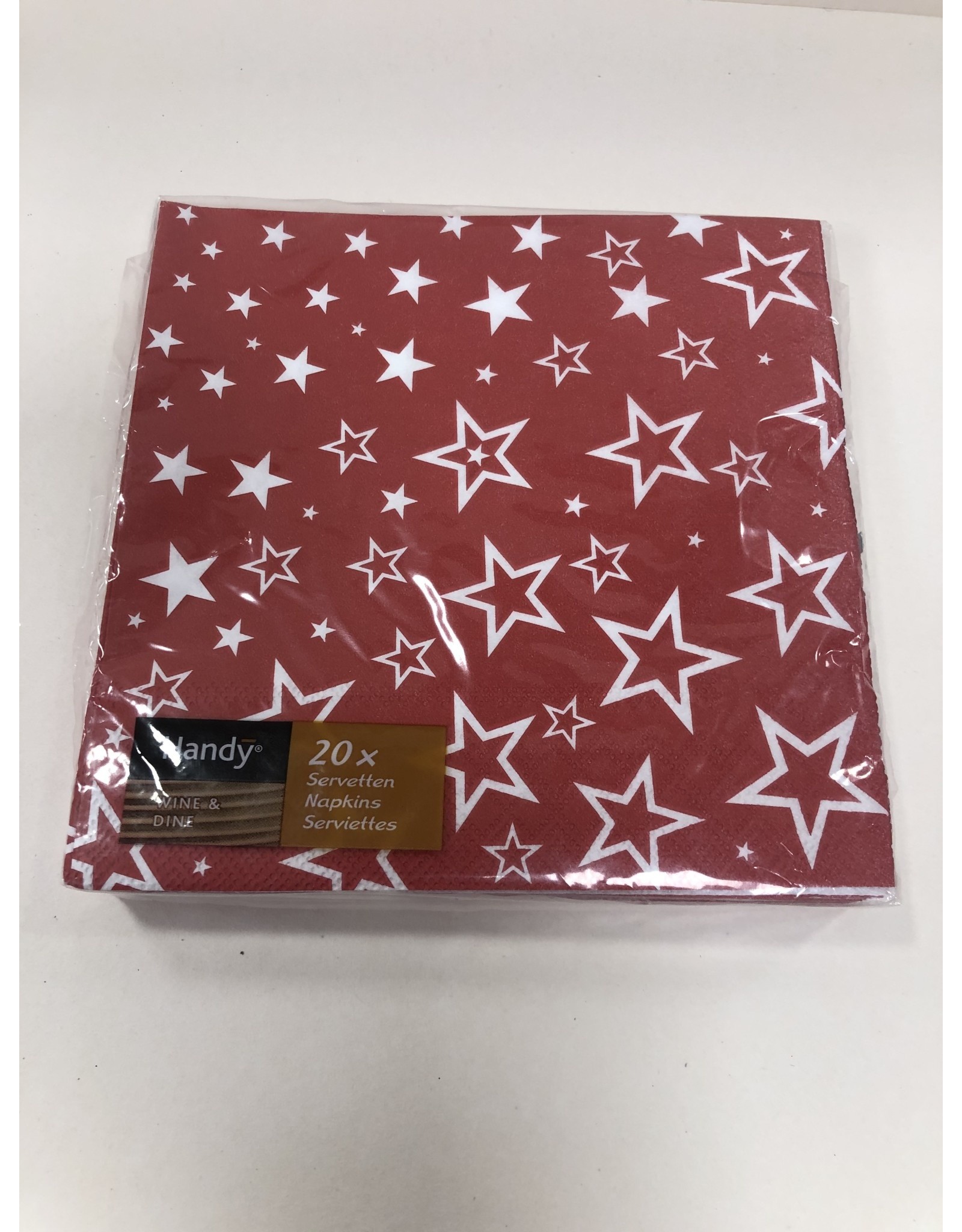 PAKK/20 KERST SERVETTEN 33X33 STER ROOD