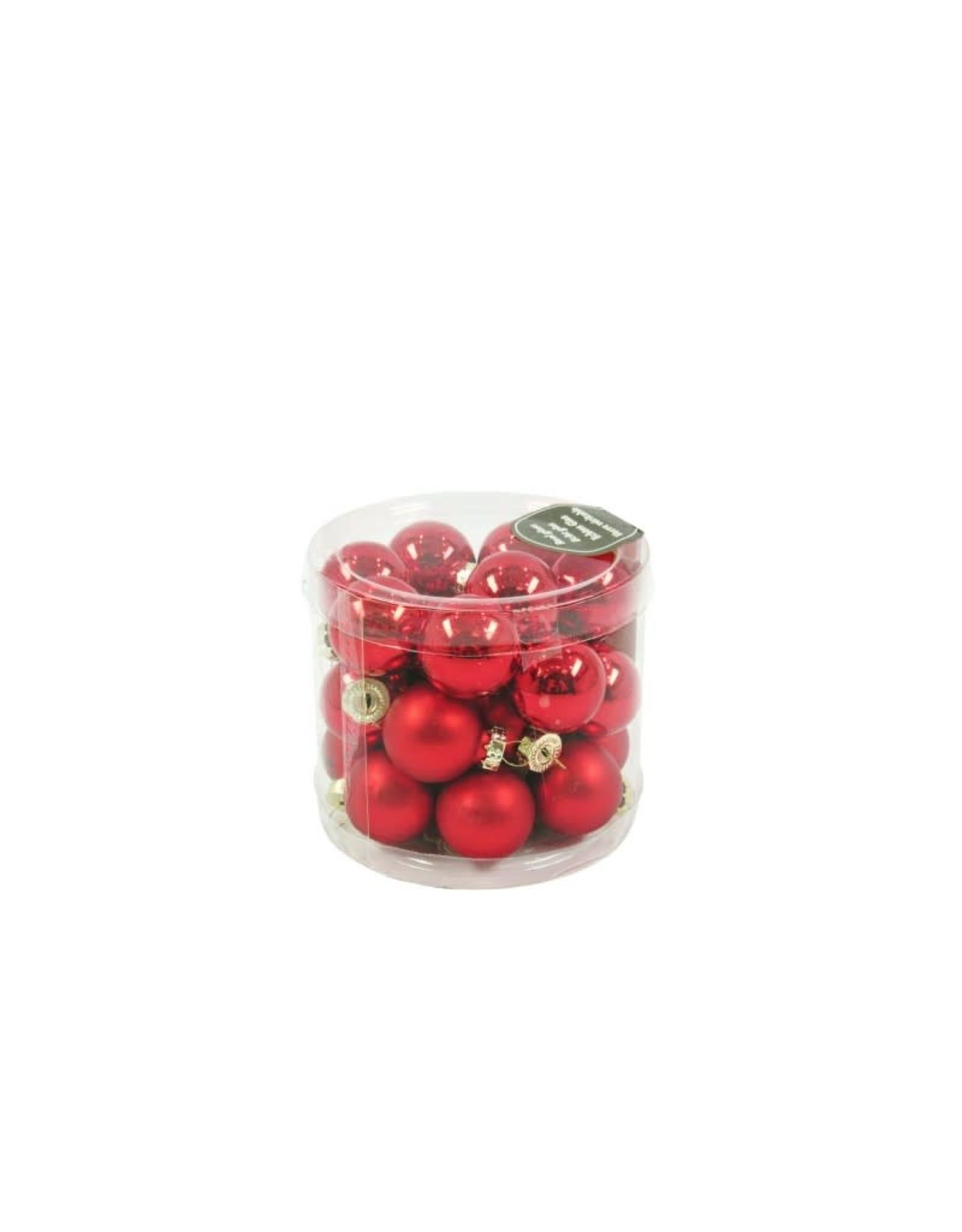 MERKLOOS KERSTBAL 24X ROOD 25MM GLS