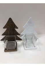 MERKLOOS KERSTBOOM HOUT WINDLICHT 20X17CM2ASS