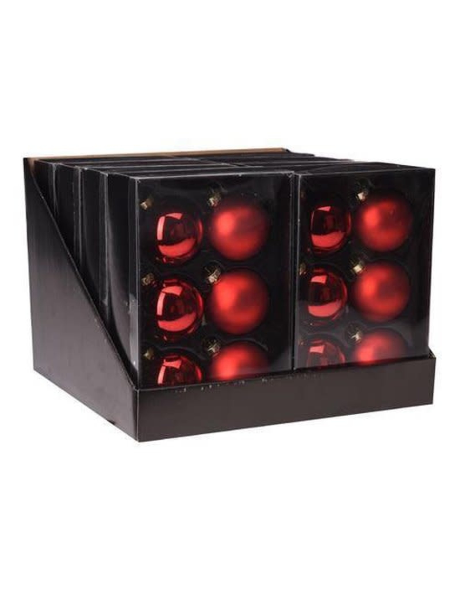 H&S KERSTBAL 6X ROOD 65MM GLAS