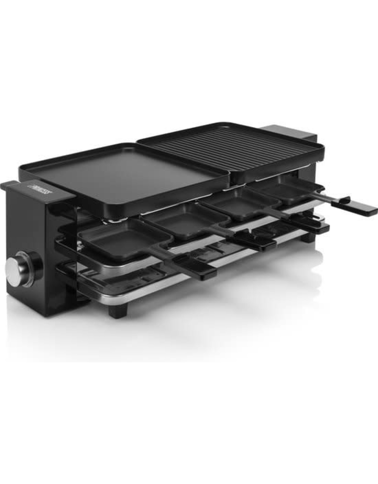 Prinses Princess 162925 Gourmetstel - Raclette Piano Black 8 – inclusief 8 spatels - 8 personen