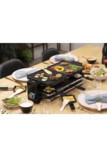 Prinses Princess 162925 Gourmetstel - Raclette Piano Black 8 – inclusief 8 spatels - 8 personen