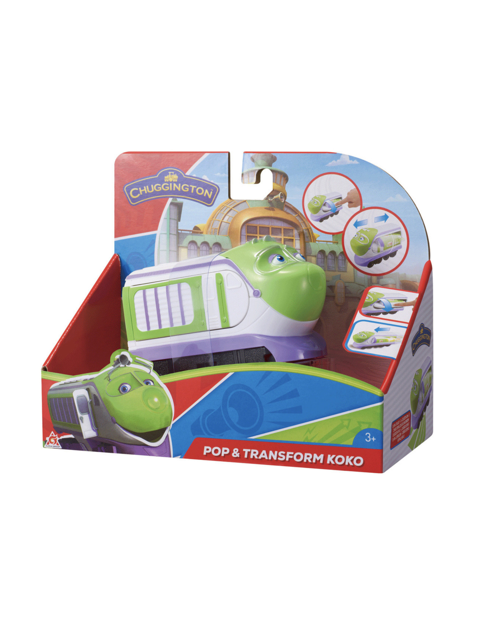 CHUGGINGTON Chuggington trein Pop & Transform Chuggers 12,7 cm groen/lila