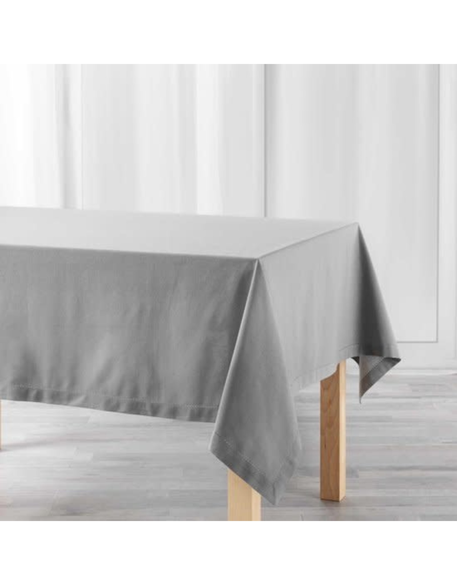 WICOTEX Lichtgrijs tafelkleed van katoen met formaat 140 x 240 cm  eettafel tafelkleden